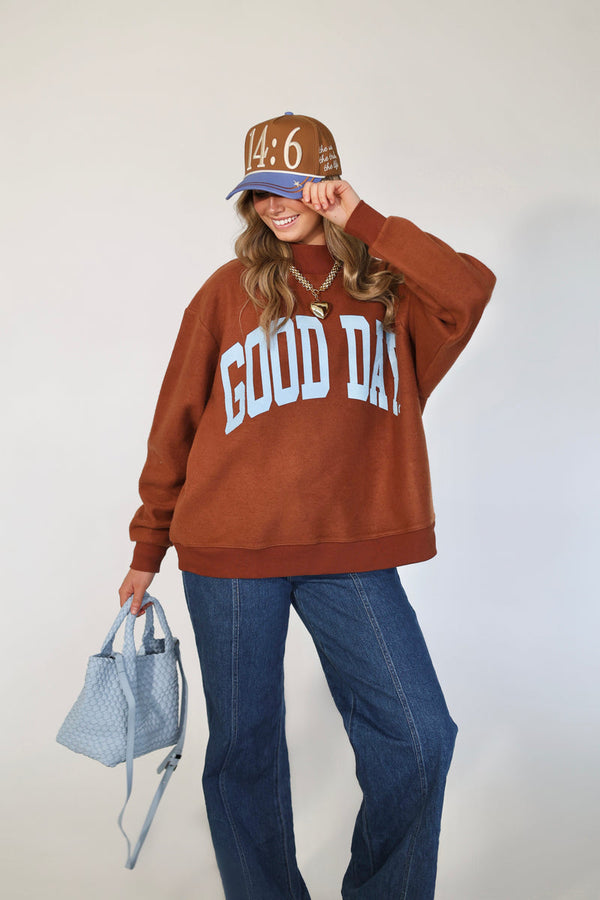 Good Day Polka Dot Reversible Mock Neck Sweatshirt