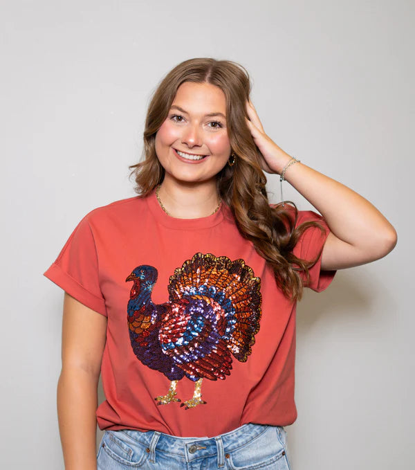 Turkey Time | Women's Sequin Design Cuff Sleeve