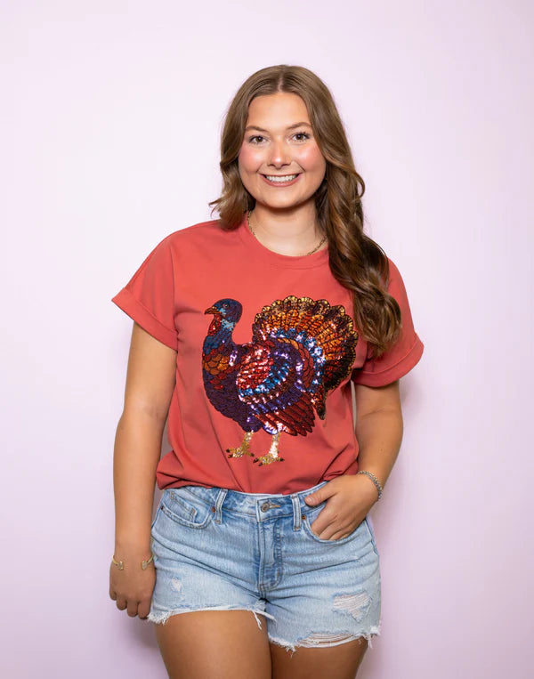 Turkey Time | Women's Sequin Design Cuff Sleeve