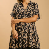 Collared Animal Print Dress