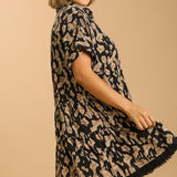 Collared Animal Print Dress