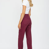 Heatin' Up The Holiday Burgundy Wide Leg Denim