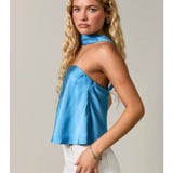 Satin Sky Halter Top