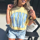 Striped MAMA Graphic Tee on Butter