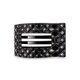 Flat Rectangle Hair Clip | Medium | Jet Black Quilted