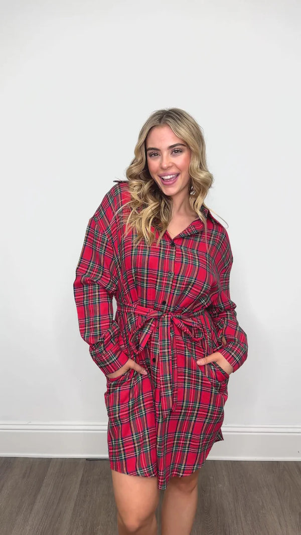 Feeling the Season Flannel Dress | Regular and Plus size