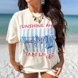 Sunshine and Tan Lines Graphic Tee on Ivory