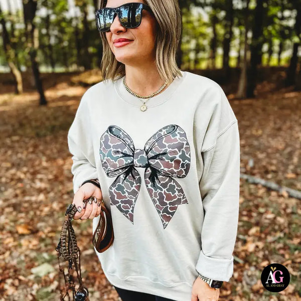 Camo Bow Sweatshirt