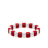 LULU MAC Red/White Rhinestone Bracelet