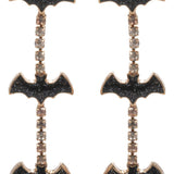Halloween Bat Enamel With Rhinestone Post Earrings