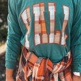 FALL PLAID TEE LONG SLEEVE