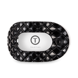 Flat Round Hair Clip | Large | Jet Black Quilted