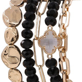 Beaded Clover Accent Jewelry Set Bracelet