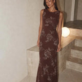 Espresso Bloom Maxi Dress