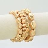 4 Piece Organic Shape CCB Stretch Bracelet Set