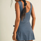 Squeeze the Day Gingham Athletic Romper Dress