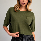 Keep It Casual Olive Knit Top