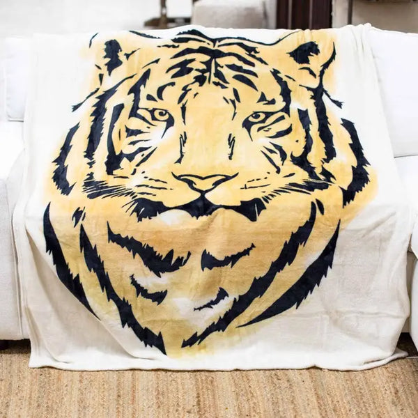 Tiger Face Throw Blanket 50 x 60 inch