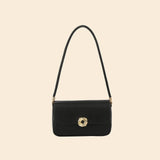 Knotted Ring Accent Leather Hand Bag