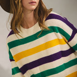 Classic Mardi Gras Stripes Sweater