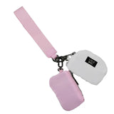 White / Light Pink Lulu Mac Double Pouch Wristlets