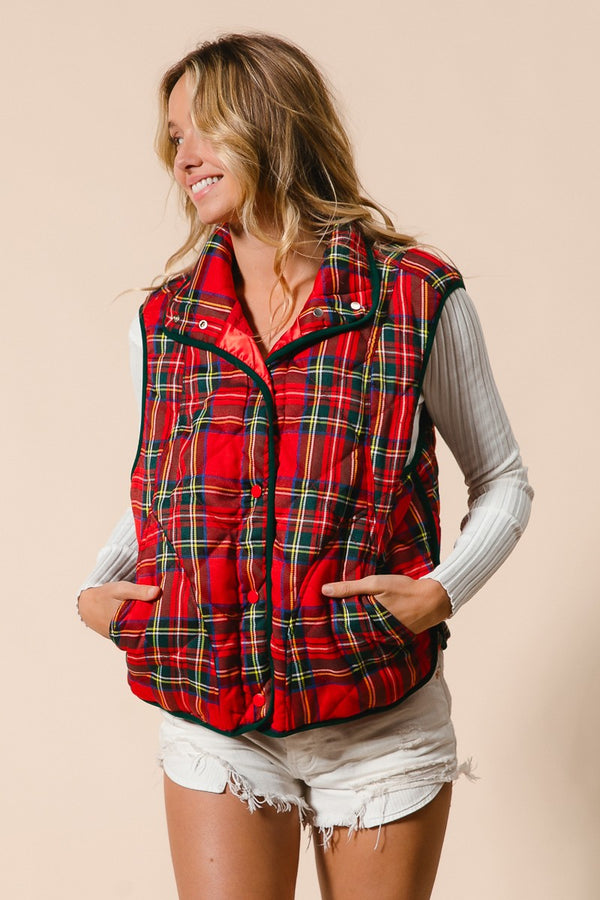 Vintage Christmas Plaid Vest