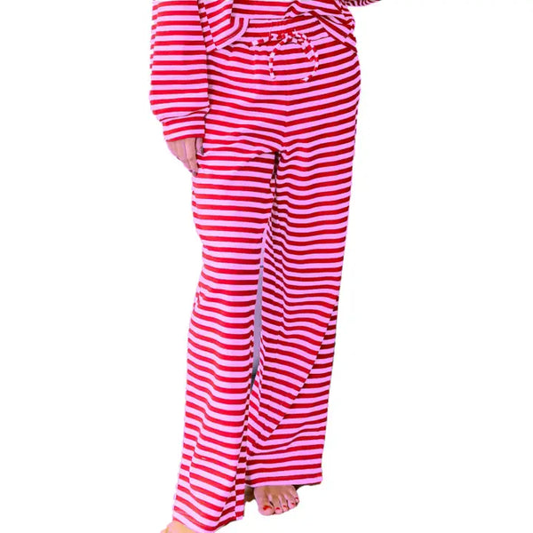 Stripe Pants Red & Pink | LULU MAC