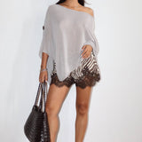 Animal Print Lace Trim Shorts