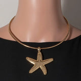 Starfish Pendant Choker Necklace