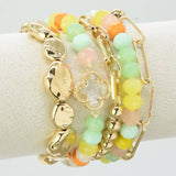 Beaded Clover Accent Jewelry Set Bracelet