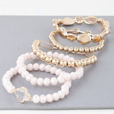 Beaded Clover Accent Jewelry Set Bracelet
