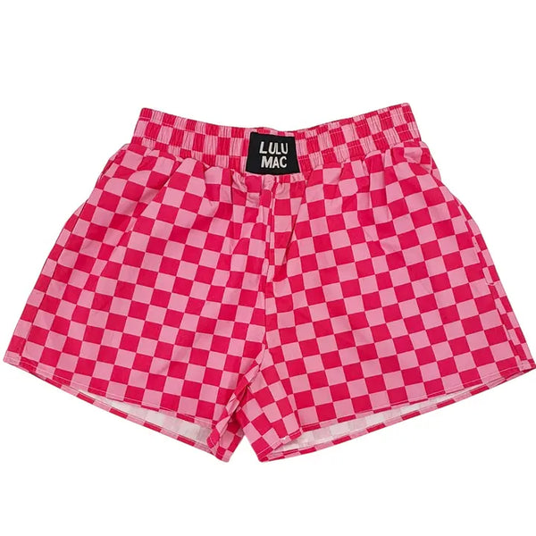 Pink On Pink Checkered Boxer | LULU MAC
