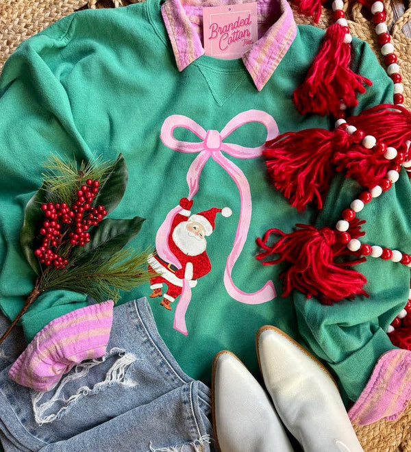 Bow Hanging Santa Sweatshirt