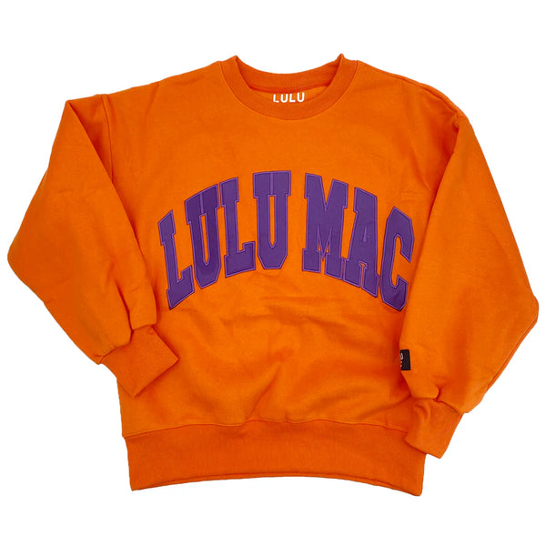 Orange and Purple Lulu Mac Embroidery Sweatshirt