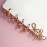 Trio Huggie Bow Hoop Titanium Post Earrings