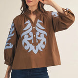 Blue Belle Appliqué Top