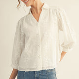 Pearl Petal Button Top