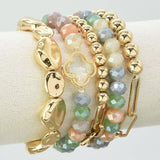 Beaded Clover Accent Jewelry Set Bracelet