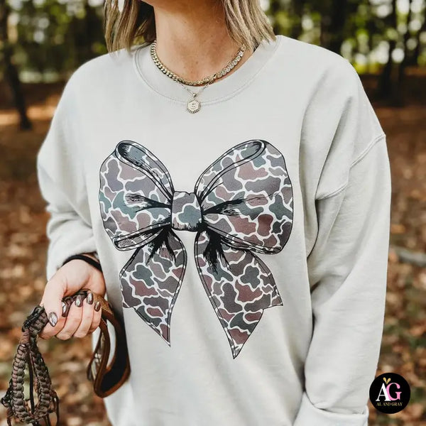 Camo Bow Sweatshirt