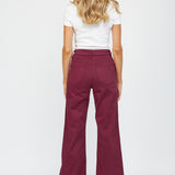 Heatin' Up The Holiday Burgundy Wide Leg Denim