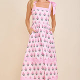 Sweet Bloom Tie Strap Midi Dress