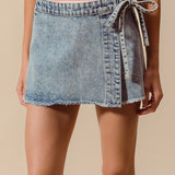 Waist Tie Wrap Around Skort