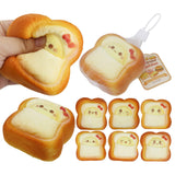 Kawaii Emoticon Toast Bread Soft Slow Rising PU Foam Squishy