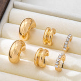 Rhinestone Double Puffy Hoop Trio | 80E61591