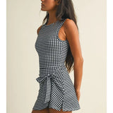 Squeeze the Day Gingham Athletic Romper Dress