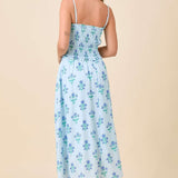 Put You First Blue Floral Midi