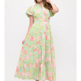 Bright Floral Dreams Dress Mint