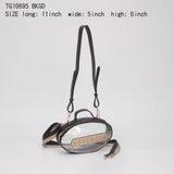 TG10695 Clear Gameday Football Stitch Detail Crossbody Bag