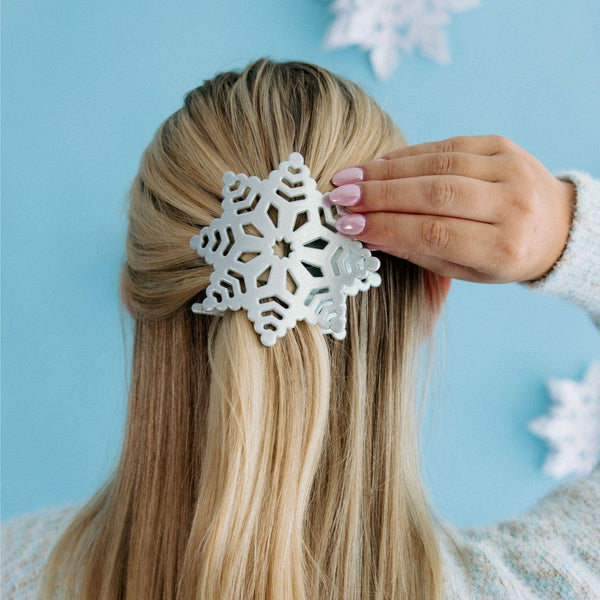 Flat Hair Clip | Medium | Snowflake
