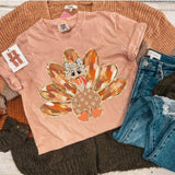 WATERCOLOR TURKEY TEE (PEACH)